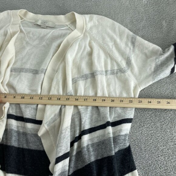 Loft Striped Open Cardigan Sweater Womens Plus Size 16/18 By LOFT 5483 - Picture 6 of 8